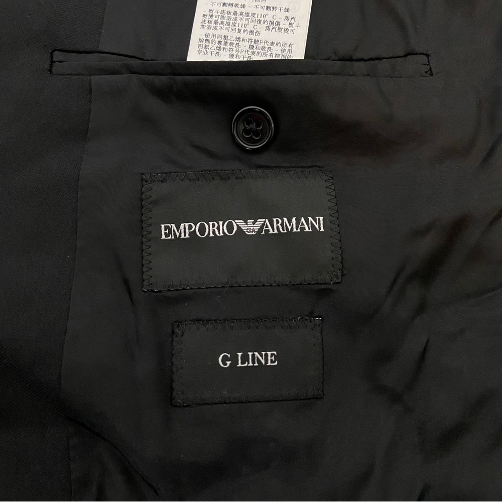 Emporio Armani Super 130s Wool Two Piece Suit in Black - Picture 6 of 16